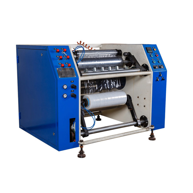 Two shaft semi automatic coreless stretch film rewinder