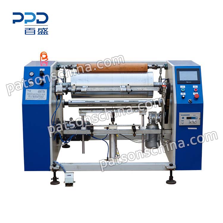 Semi-automatic aluminum foil roll rewinding machine