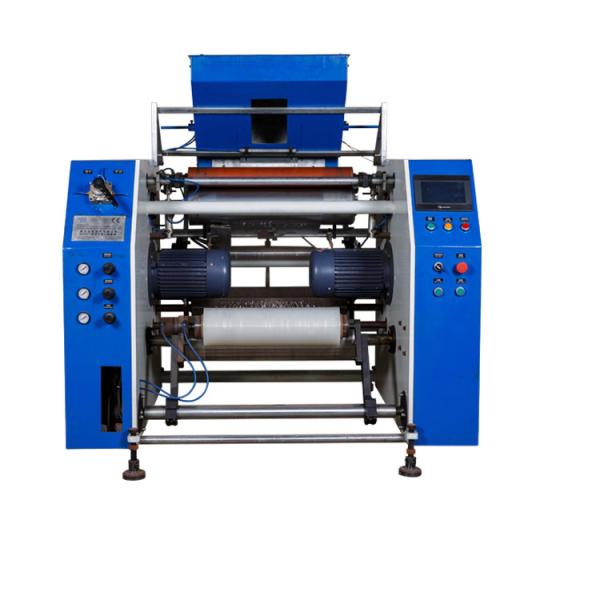 Automatic pre stretch film rewinding machine