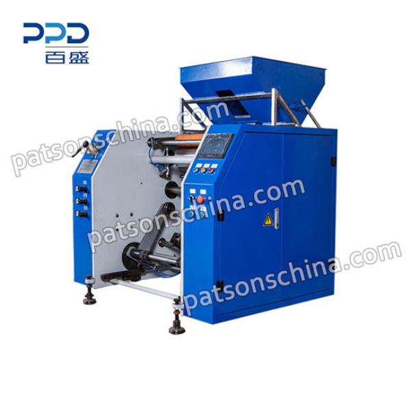 Automatic single shaft PVC cling film rewinder with automatic flying knife cutting function
