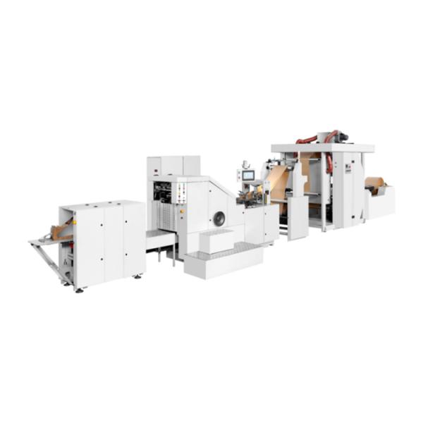 Roll feeding square bottom paper bag machine with 4 colors printing machine