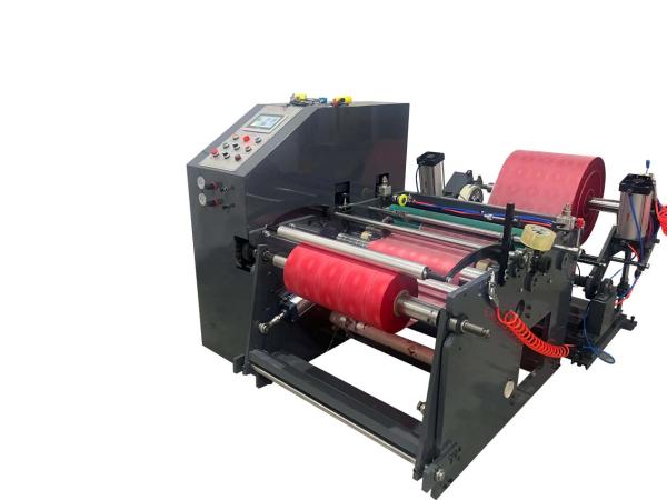 Single shaft bubble wrap slitter rewinder