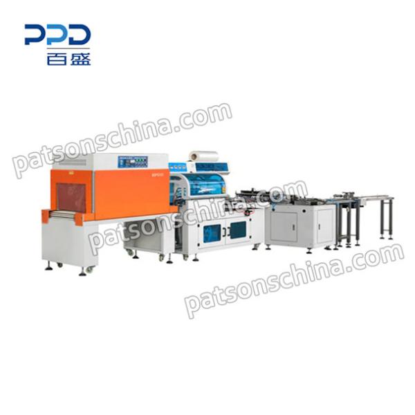 Thermal paper roll shrink packaging production line