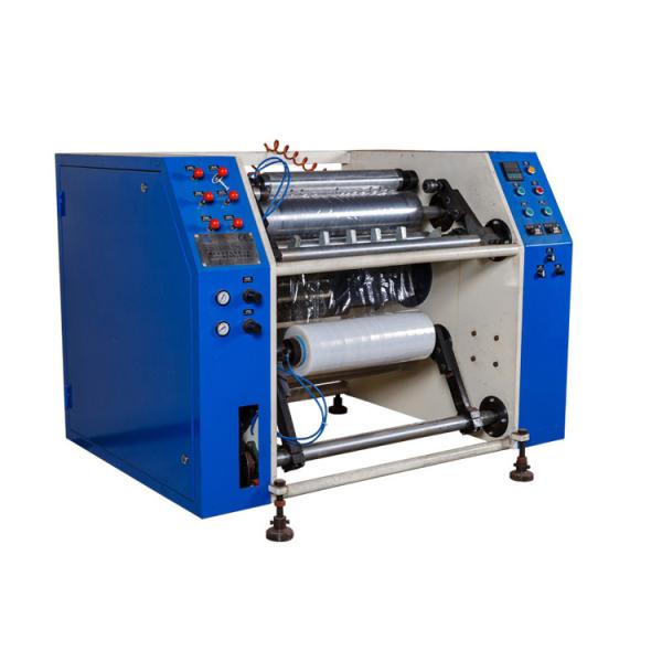Two shaft semi automatic coreless stretch film rewinder