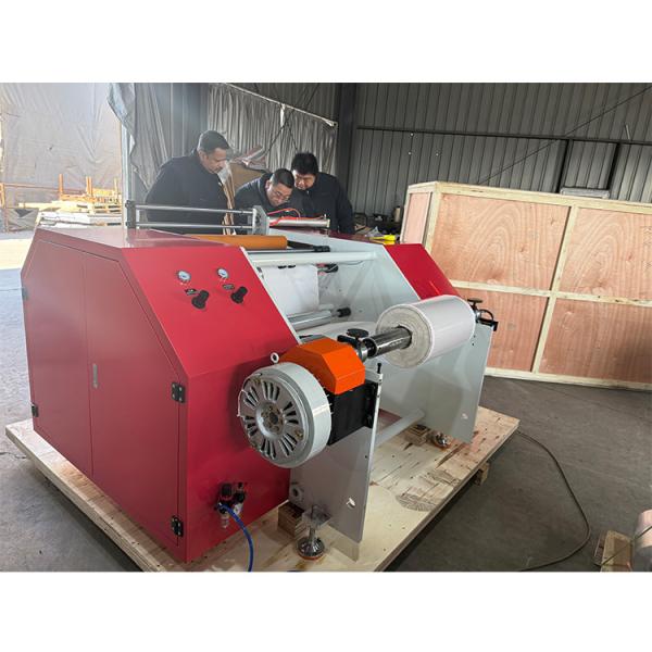 Indian customers come to inspect non core silicone oil paper rewinding machine