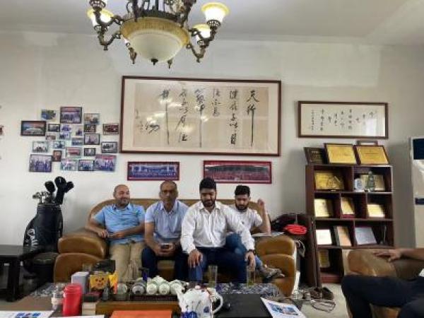 Pakistan customers visit and purchase semi automatic aluminum foil cling film 2in1 rewinding machine